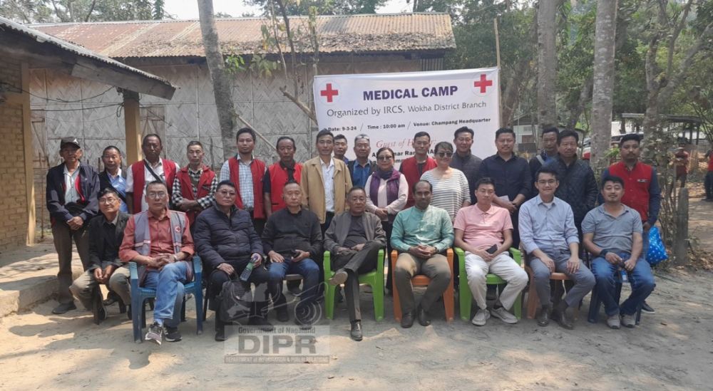 Officials and others during the medical camp organised by Indian Red Cross Society, Wokha District Branch at Champang head quarter on March 9. (DIPR Photo)